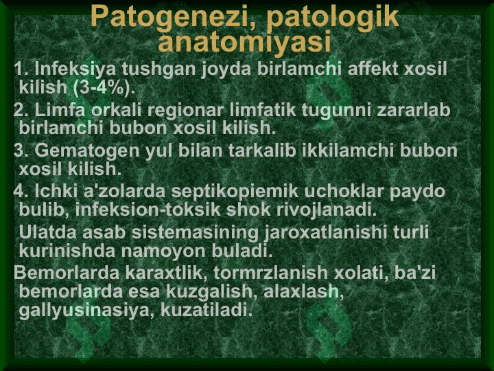 OʻTA XAVFLI KASALLIKLAR. OʻLAT. 7