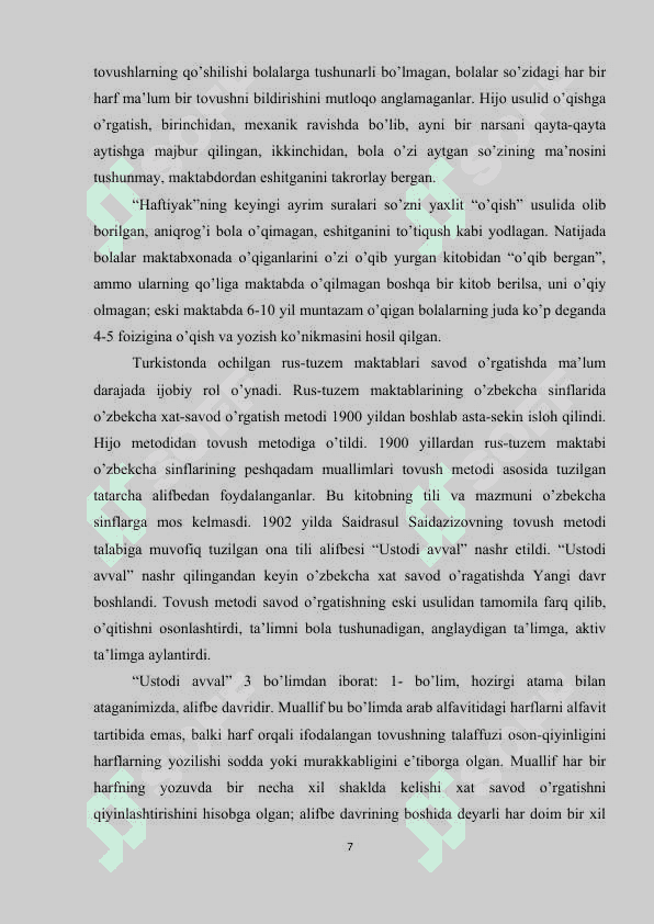 ALIFBE DAVRIDA YOZUV KO’NIKMALARINI SHAKLLANTIRISH 6
