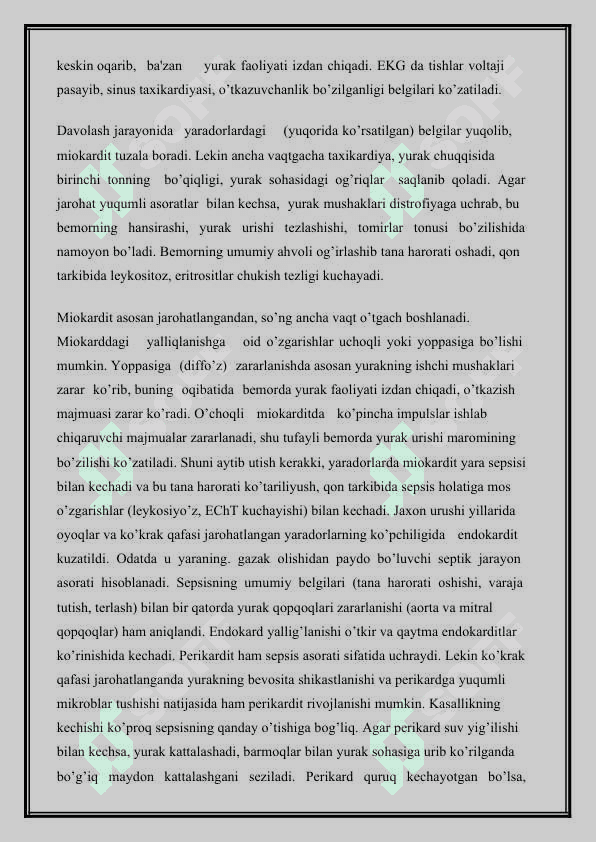 Jarohatlanganlarda ichki a’zolar kasalliklarini davolash va oldini  olishda terapevtlarning maqsad va vazifalari 3