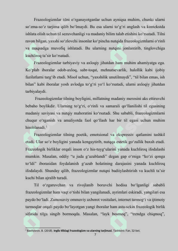 Ingliz va o‘zbek tillarida frazeologizmlar klassifikatsiyasi 7