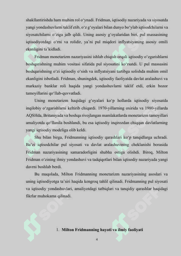 m.fridmen monetarizm nazariy oqimining  asoschisi 4