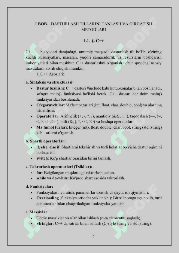 Dasturlash tillarini o’qitish metodikasi 5