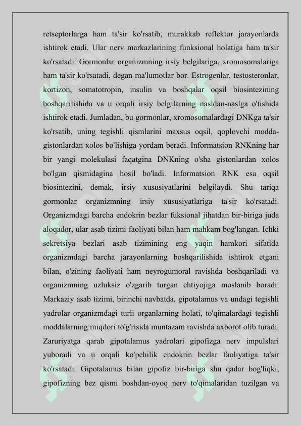 Ichki sekretsiya bezlari fiziologiyasiIchki sekretsiya bezlari fiziologiyasi 5