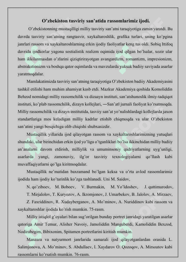O’zbek rassomlari hayoti va ijodiO’zbek rassomlari hayoti va ijodi 2