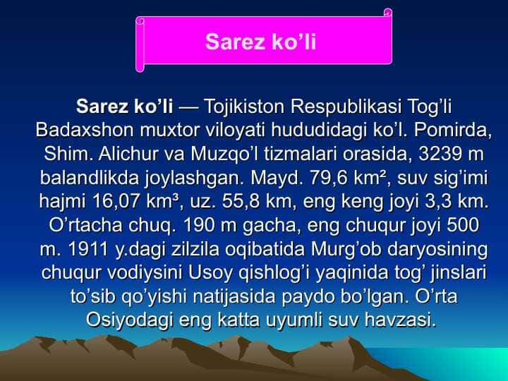 Sarez ko’li