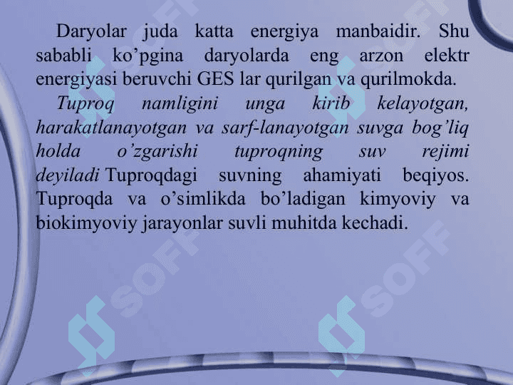 Suvning tabiat va jamiyat uchun ahamiyati 6