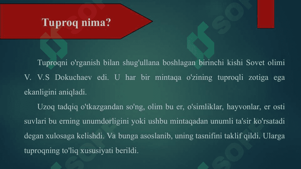 Tuproq muhiti organizmlar turlarini ekalogik guruhlarini aniqlash 3