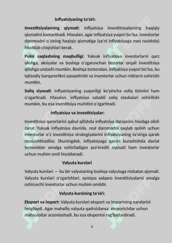 Investitsiya funksiyasi va omillari. 6