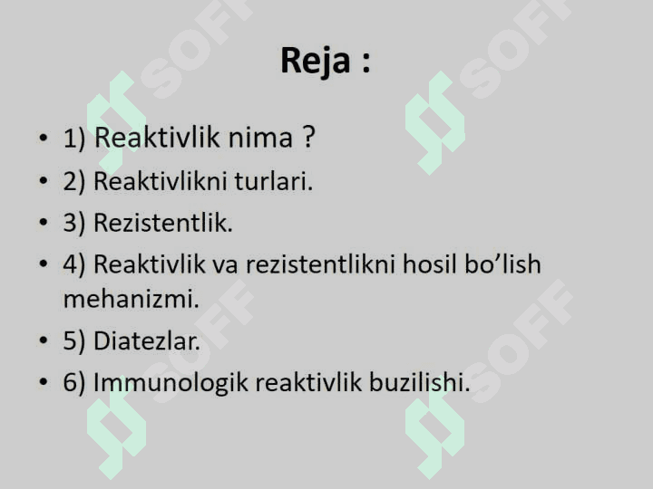 Patalogiyada reaktivlik va rezistentlik 2