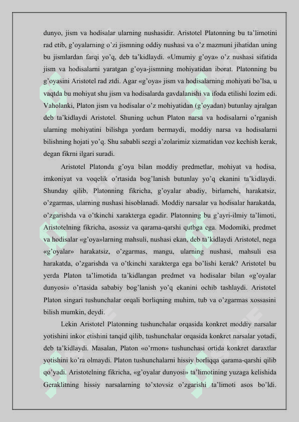 Aristotelning borliq haqidagi ta’limotining sharqqa tarqalishi 8
