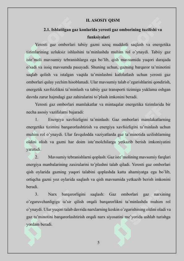 Ishlatilgan gaz konlarida yerosti gaz omborining tuzilishi va funksiyalariIshlatilgan gaz konlarida yerosti gaz omborining tuzilishi va funksiyalari 4