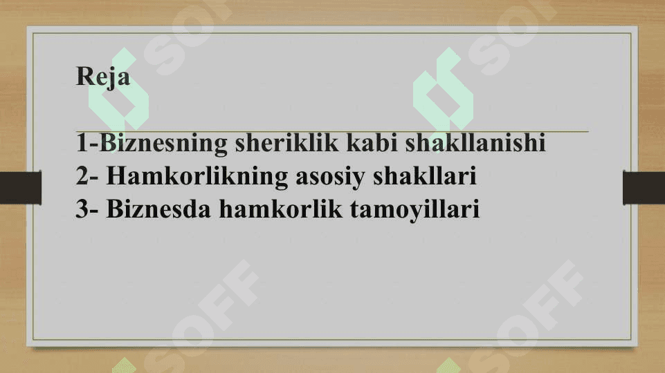 Biznes hamkorlar bilan o’zaro tasir 2