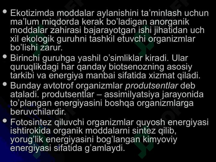 Biotsenoz va ekotizimlarBiotsenoz va ekotizimlar 8
