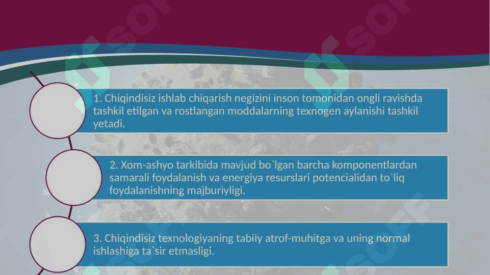 Chiqindisiz texnologik jarayonlarni tashkil qilishning asosiy prinsiplari 4