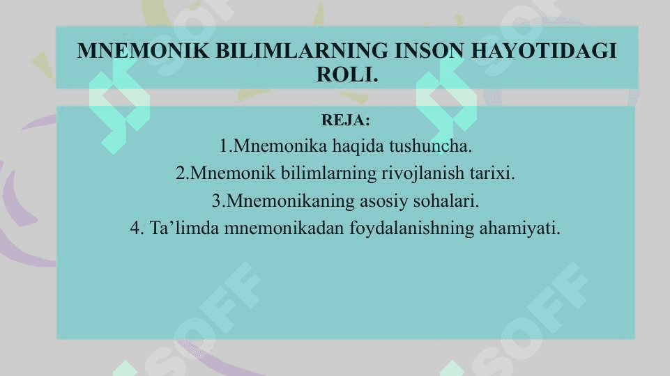 MNEMONIK BILIMLARNING INSON HAYOTIDAGI ROLI 2