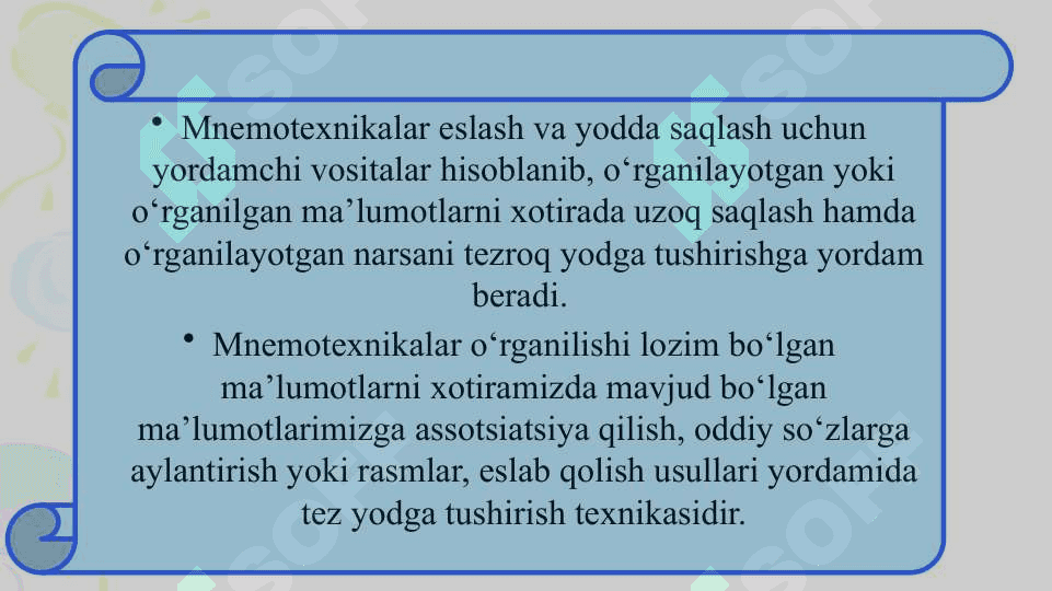 MNEMONIK BILIMLARNING INSON HAYOTIDAGI ROLI 6
