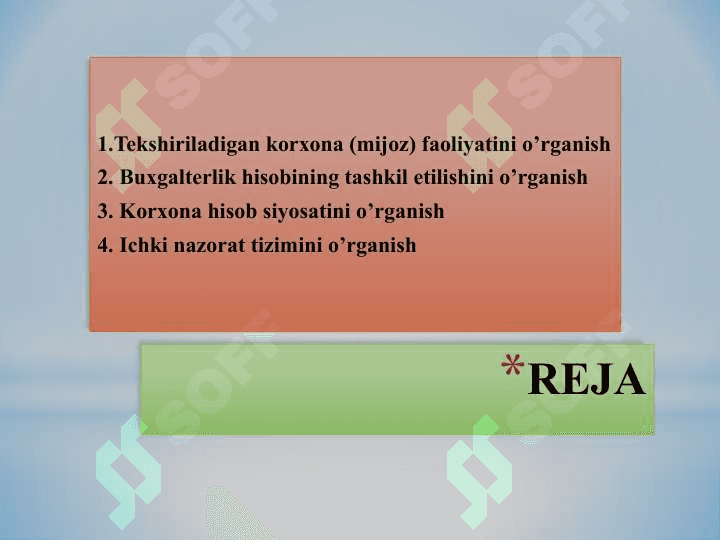 Auditorlik tekshiruvi vaqtida ichki nazorat tizimini o’rganish hamda baholash 2