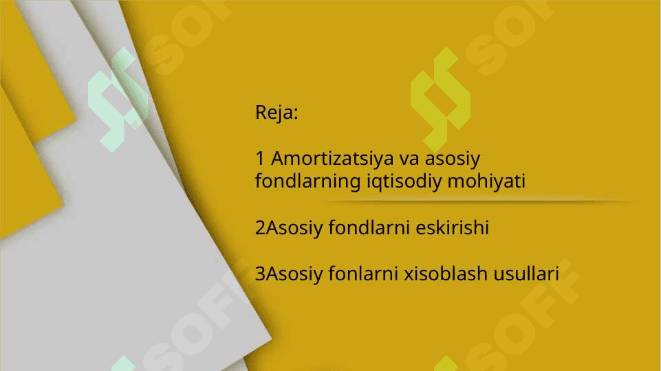 Asosiy fondlarning o’rtacha yillik qiymatini hisoblash 2