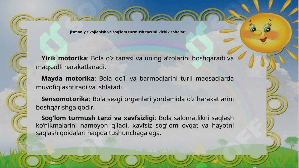 Jismoniy rivojlanish va sog’lom turmush tarzini shakllanishi 2