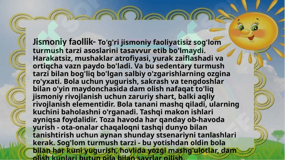 Jismoniy rivojlanish va sog’lom turmush tarzini shakllanishi 3