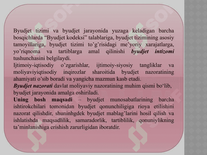 Byudjetni tuzish va ijro etish jarayonini nazorat qilish (2) 3