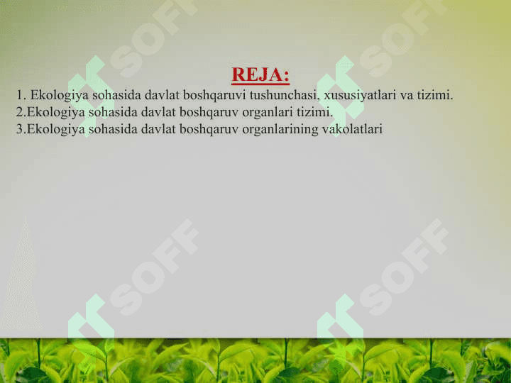 eKologiya  sohasida boshqaruvning huquqiy asoslari 2