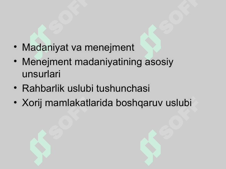 Boshqaruv madaniyati va uslublari 2