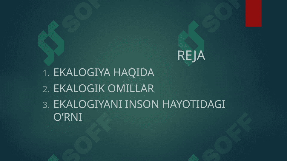 Ekologiya tushunchalari 2