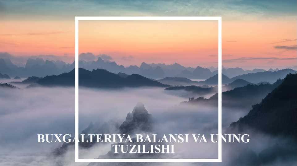 BUXGALTERIYA BALANSI VA UNING TUZILISHI