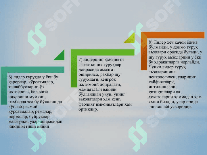 Boshqaruvda liderlik va boshqaruv uslublari 7