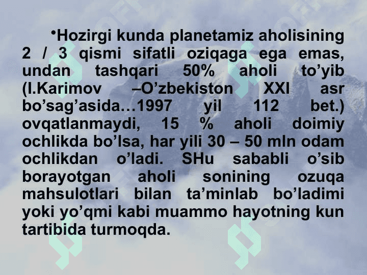 Atrof muhit global muammolari 8