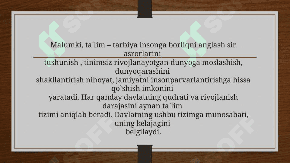 O’ZBEKISTON RESPUBLIKASI TALIM TIZIMI 2
