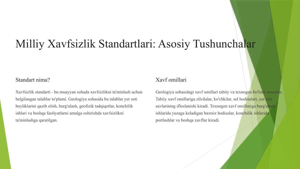 Milliy Xavfsizlik Standartlari: Asosiy Tushunchalar