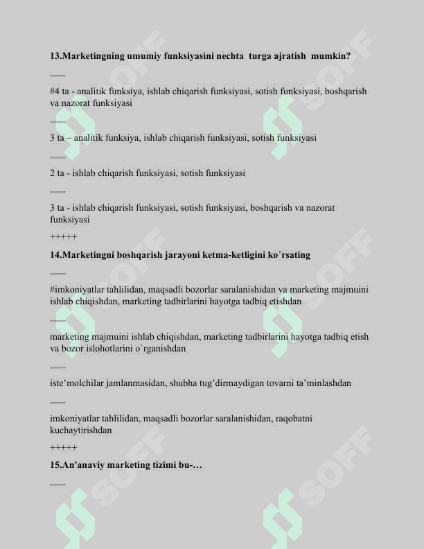 Marketing Test javoblari bilan 6