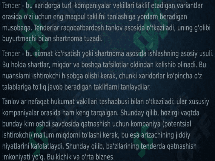 Tenderni tashkil etish va o‘tkazish tartibi 3