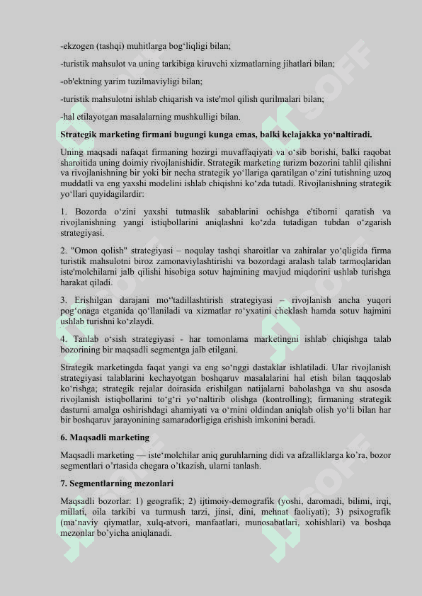 TURISTIK BOZORNI SEGMENTLASH 3