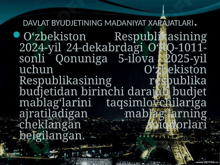 Davlat byudjetining madaniyat va sport xarajatlari 3