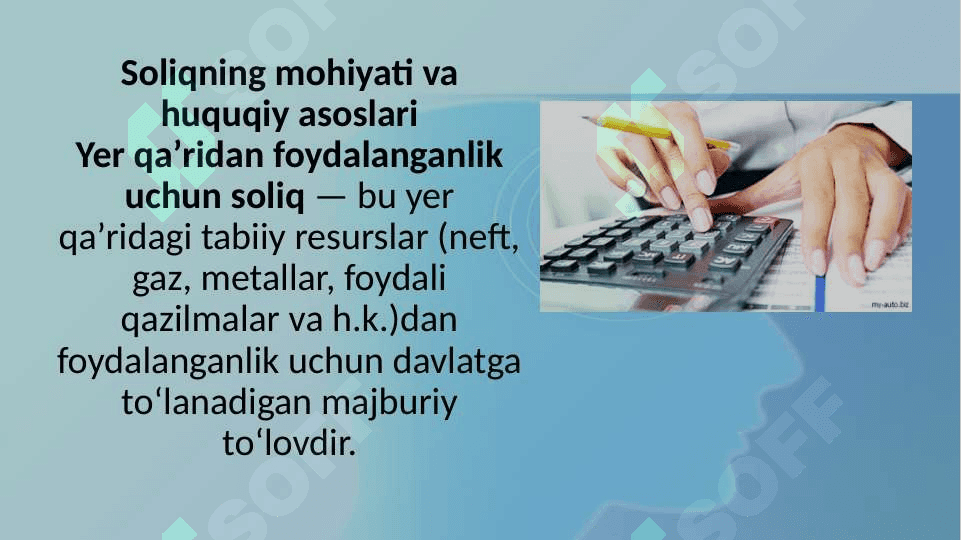 Yer qa’ridan foydalanganlik uchun soliqni hisoblab chiqarish, soliq hisobotlarini taqdim etish va soliqni to‘lash tartibi 3
