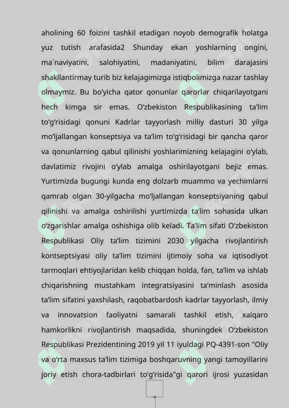 Hozirgi davrda jahon mamlakatlari boshlang’ich ta’lim tizimi tarixi 4