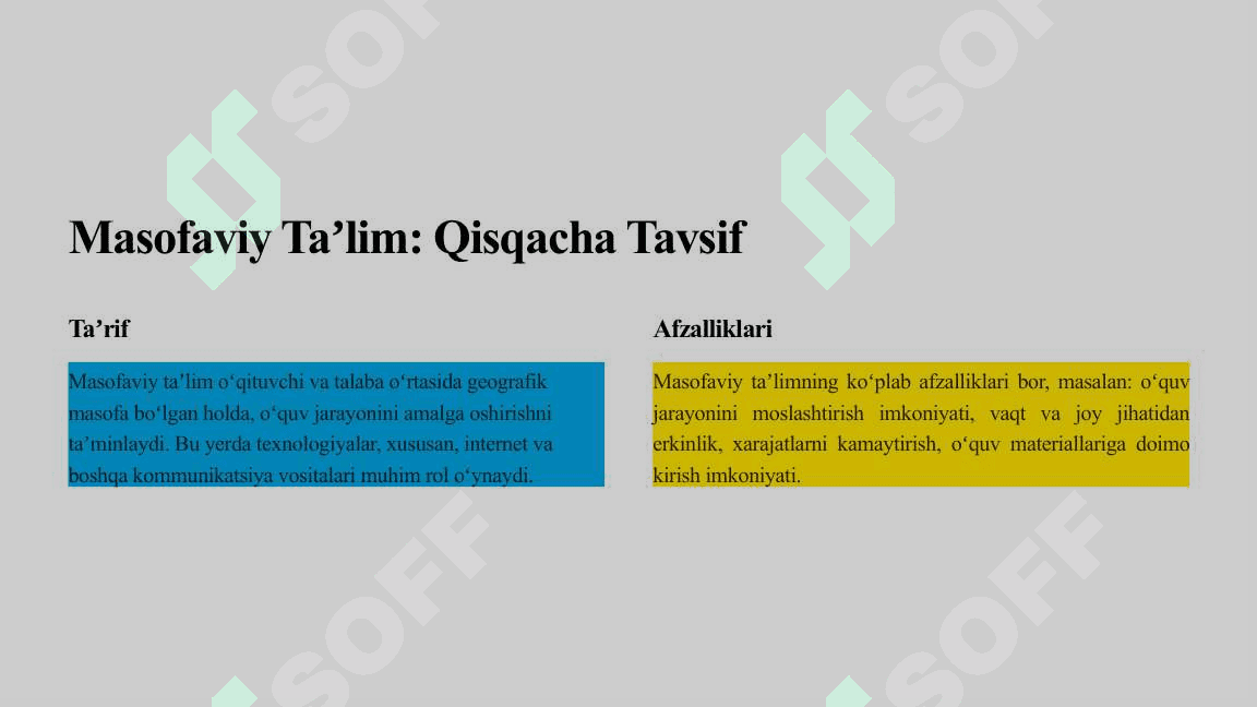 Masofaviy Taʼlimni Tashkil Etish va Bosqichlar 2