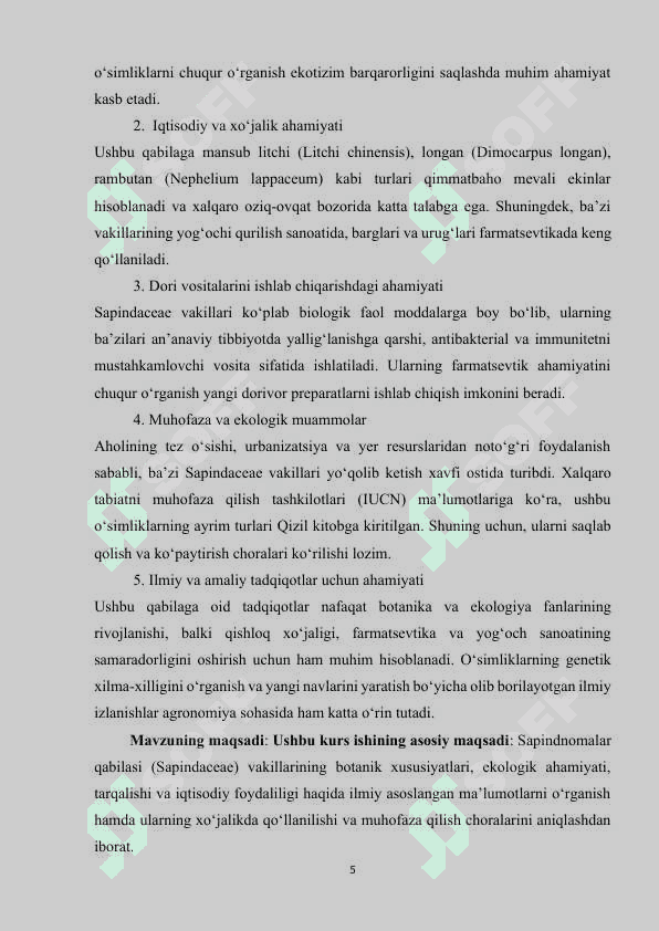 Sapindnomalar qabilasi 5