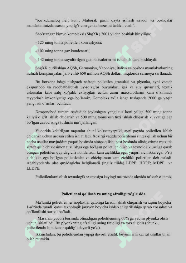 YUQORI MOLEKULYAR BIRIKMALAR TEXNOLOGIYASI 2