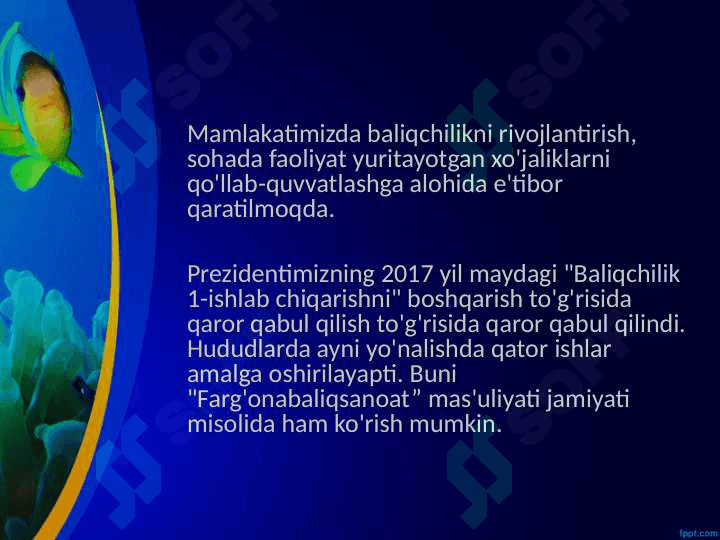 Baliqchilik,  uning iqtisodiy  ahamiyati. 3