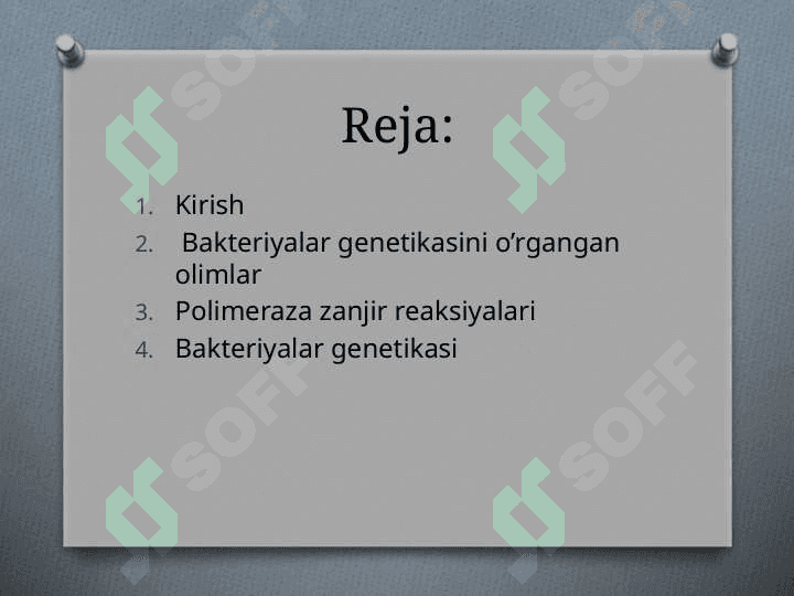 Bakteriyalar genetikasini o’rganish 2