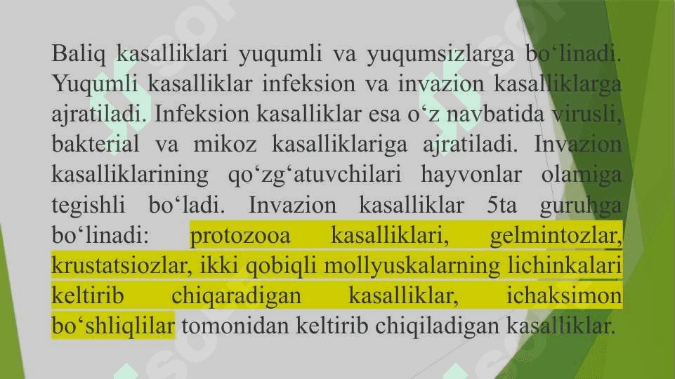 Baliq kasalligini aniqlash usullari 5
