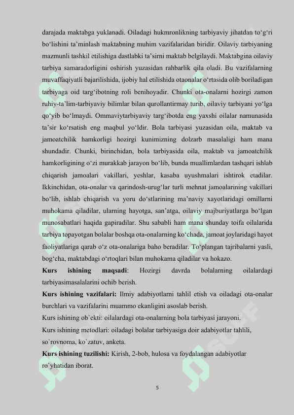 Bolalarni tarbiyalashda oilada sog‘lom turmush tarzini shakllantirishga yo‘naltirilgan metodik yondashuvlar. 5