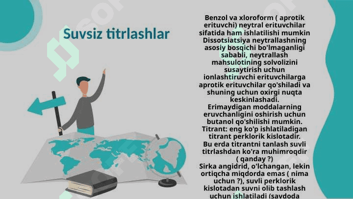 Suvsiz eritmalarda titrlash jarayonlaridan foydalanish 6
