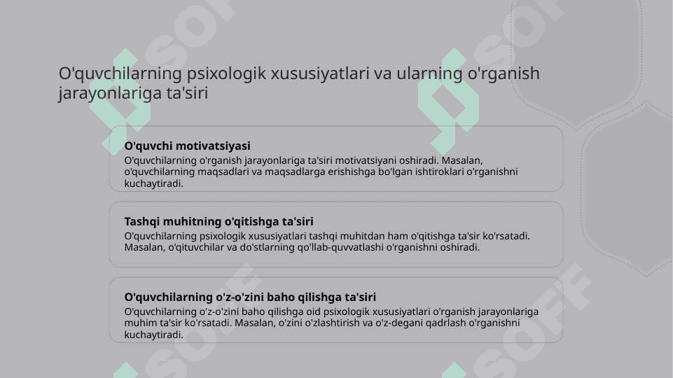 Taʼlim jarayonining psixologik asoslari 6