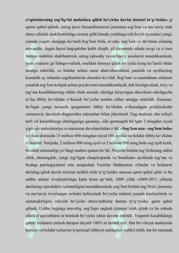 O’ZBEKISTON RESPUBLIKASIDA IJTIMOIY SOHADAGI ISLOHOTLAR 7