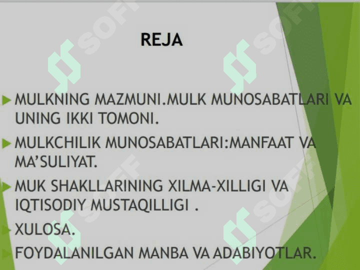 Mulk va mulk munosabatlari 2